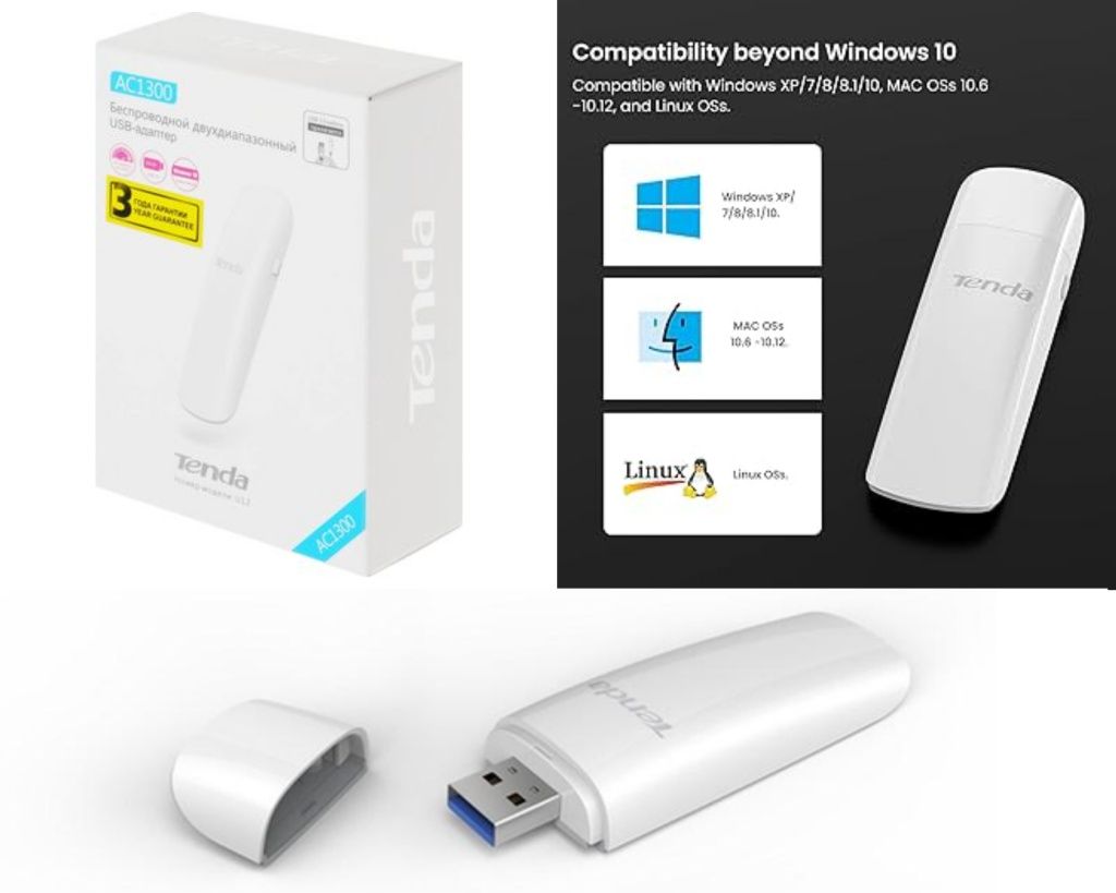 ШВИДКІСНИЙ  dual  WI FI Адаптер Tenda U12, AC1300 USB 3.0 (U12) _ШАРА