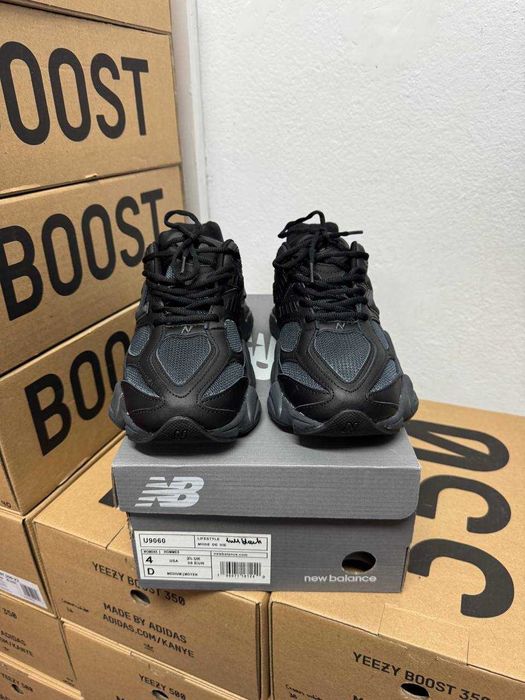 Кроссовки New Balance 9060 КОЖА / Нью Беленс 9060 черные 37 38 39