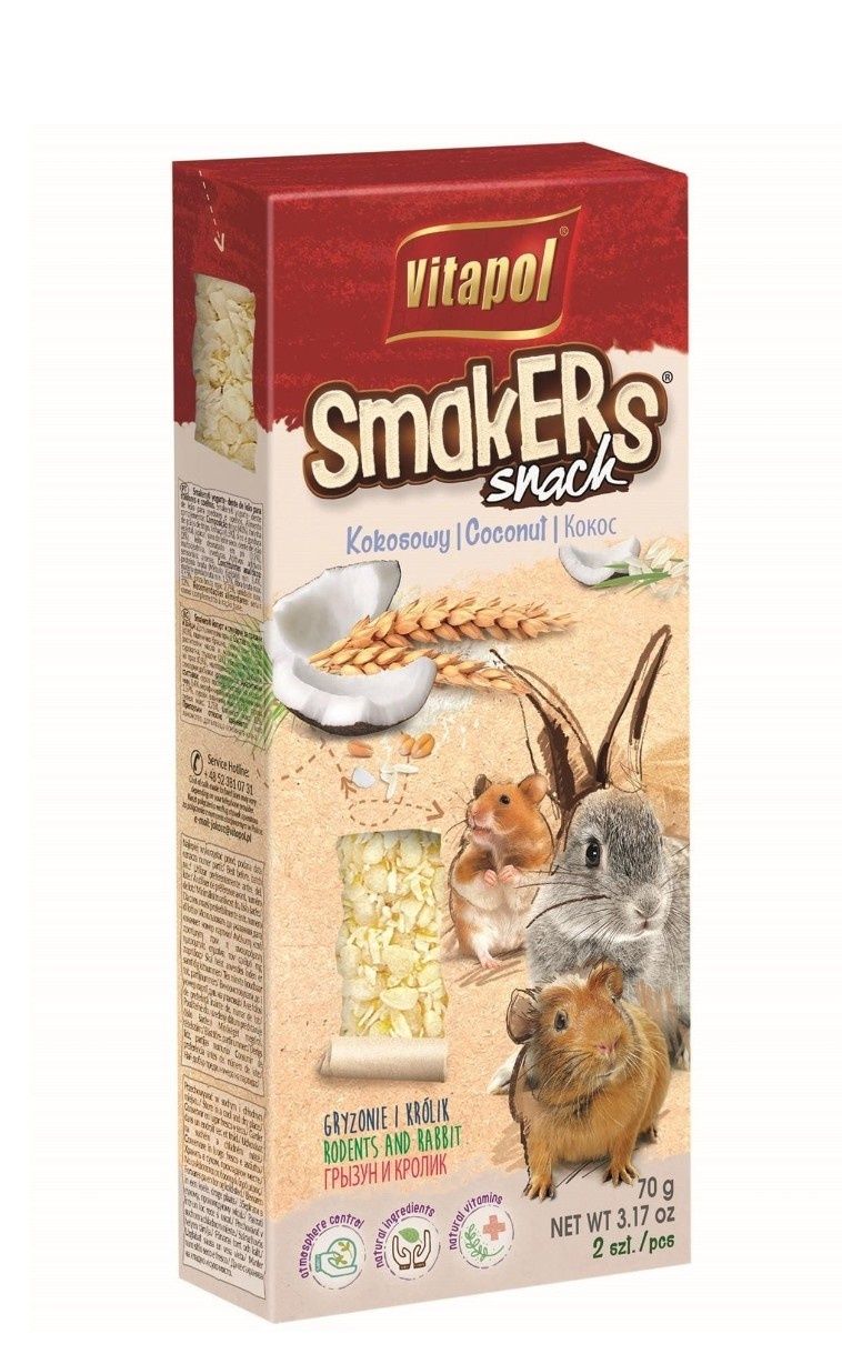 Smakers Snack kokosowy dla gryzoni i królika 2 szt 90 g