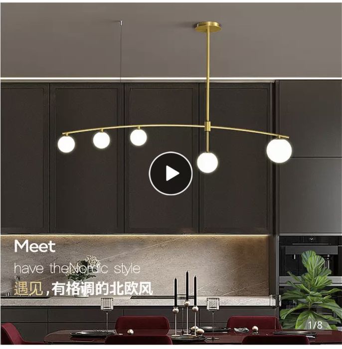 Candeeiro estilo nórdico ainda embalado.