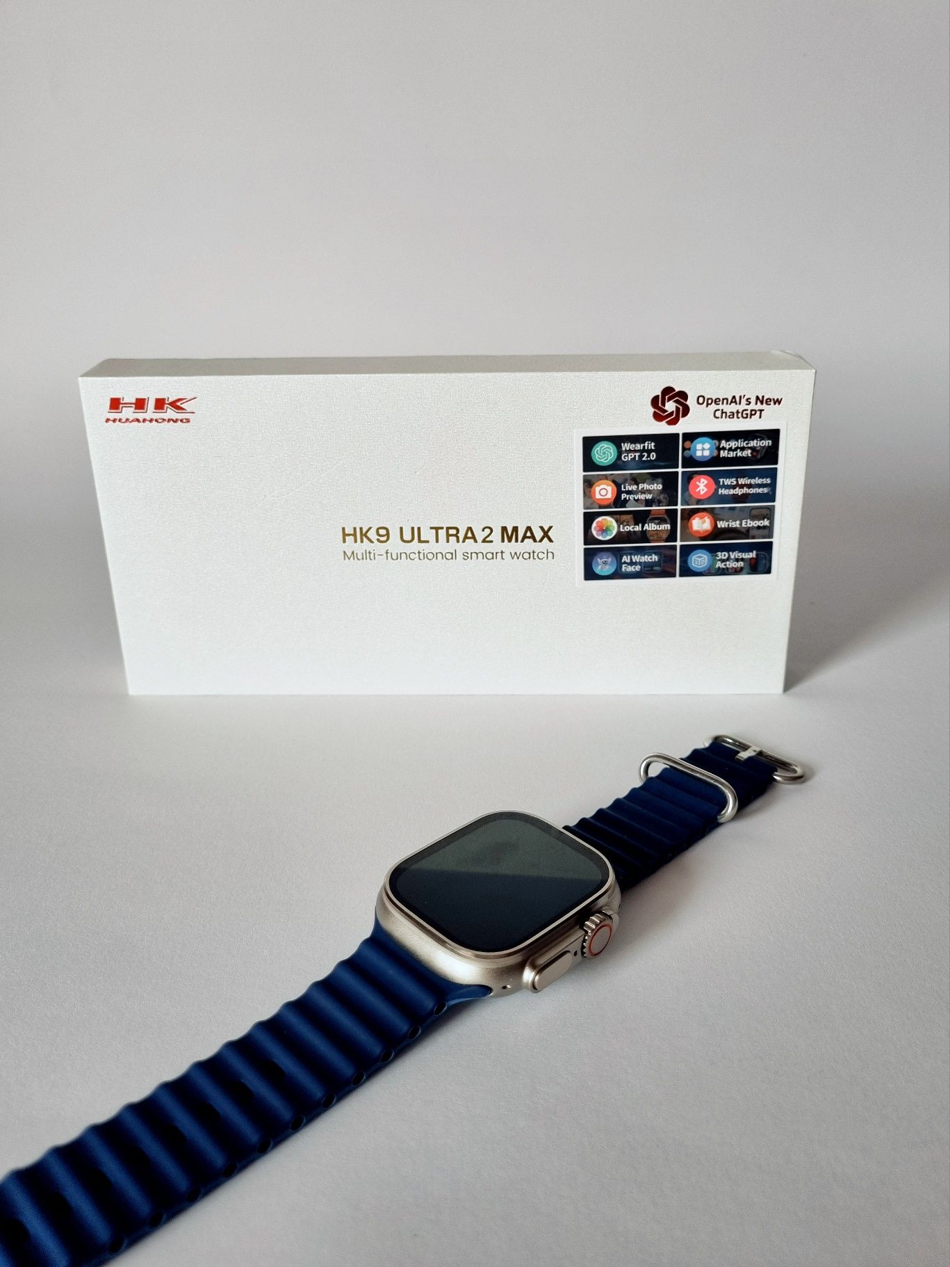 Smartwatch Hk9 ultra 2 max granatowy paseczek