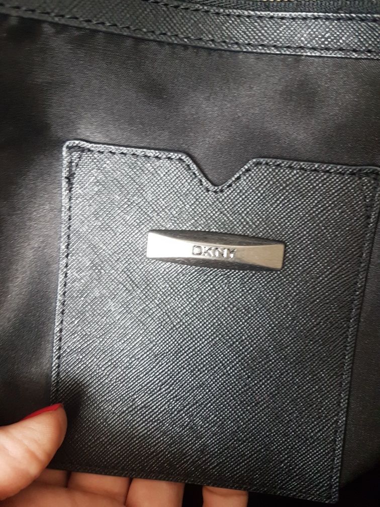 Duża torba DKNY czarno-brązowa