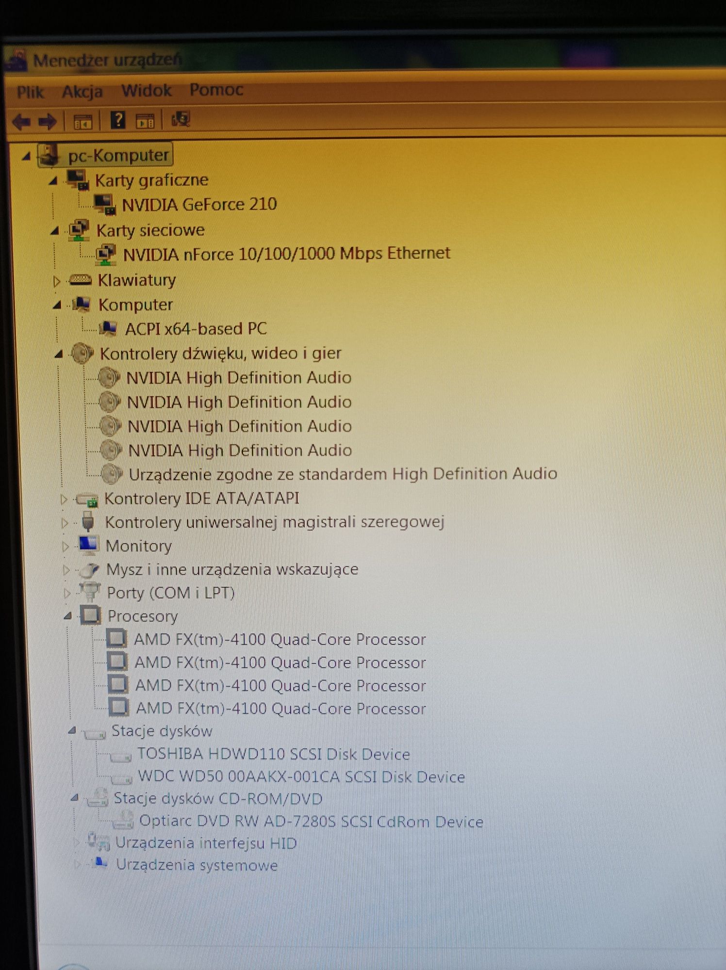 Komputer z system Windows 7