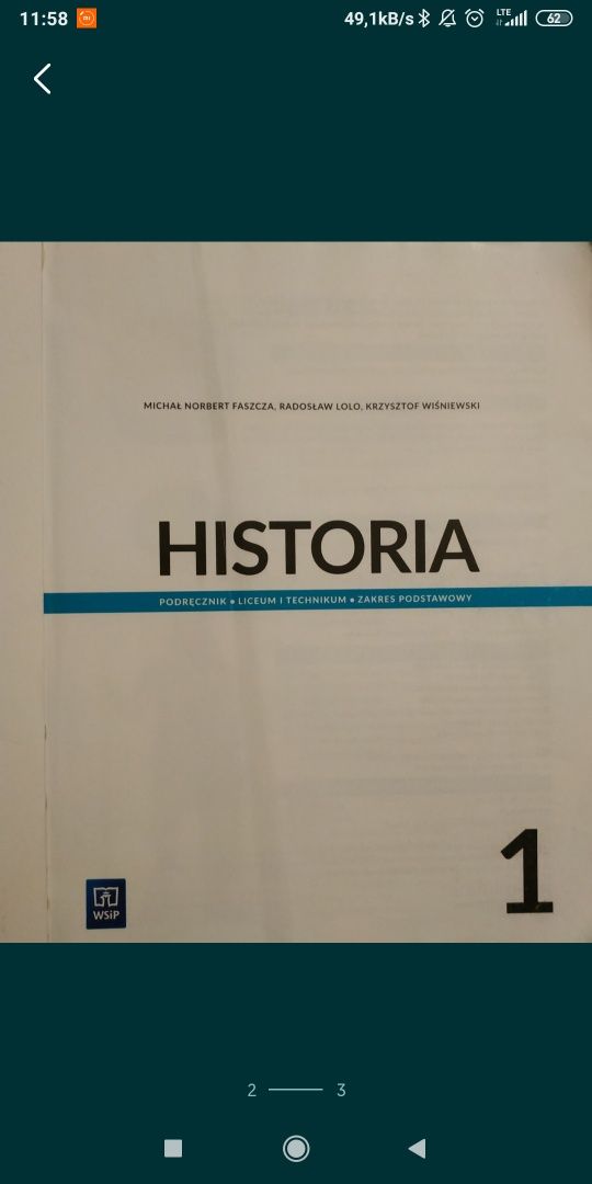 Podręcznik do historii liceum ogólnokształcącego i technikum.