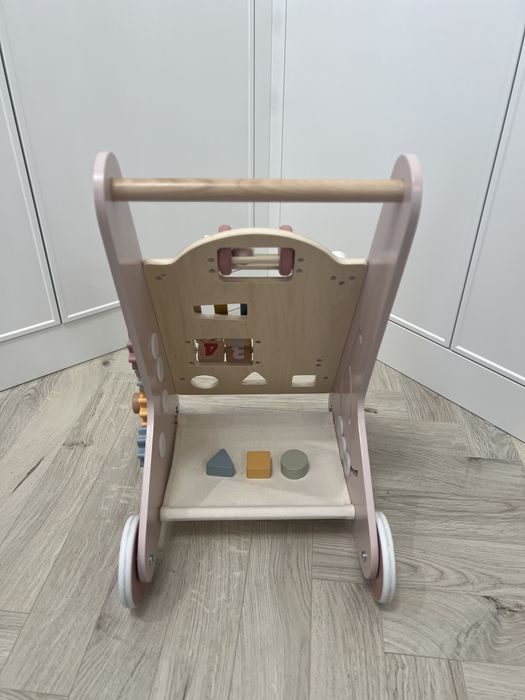 Drewniany Pchacz Chodzik Jeździk Różowy PolarB