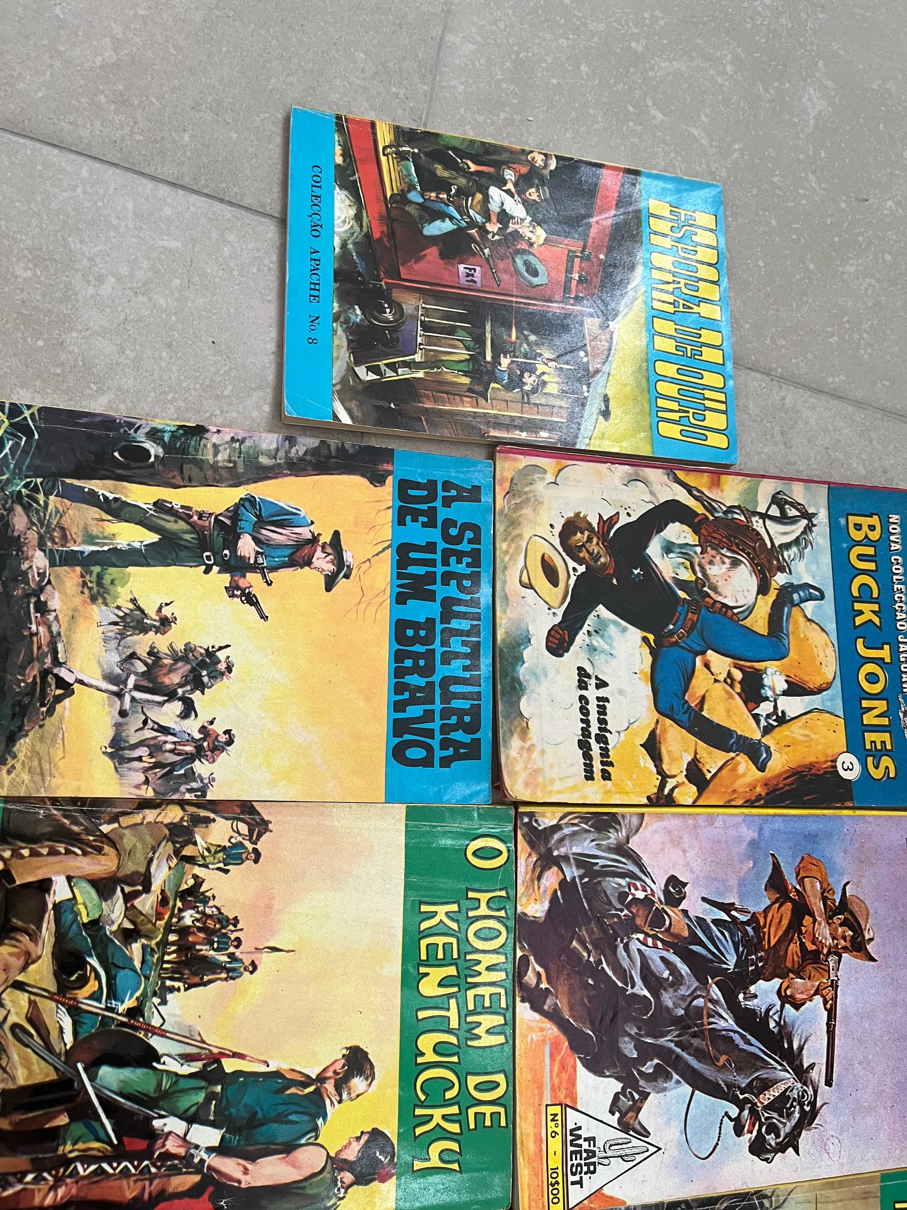 13 livros de cowboys (em prosa ou Banda Desenhada) anos 60 e 70