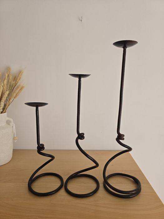 Trio castiçais em ferro