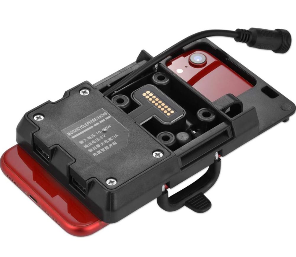 Motocyklowy uchwyt na telefon komórkowy z ładowarką USB
