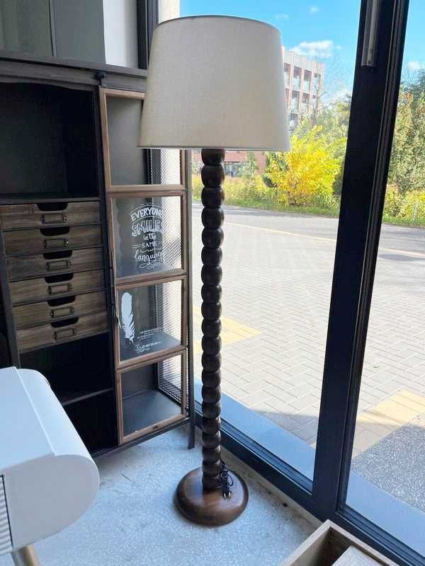 Lampa podłogowa z drewnianą podstawą Ikram 150cm