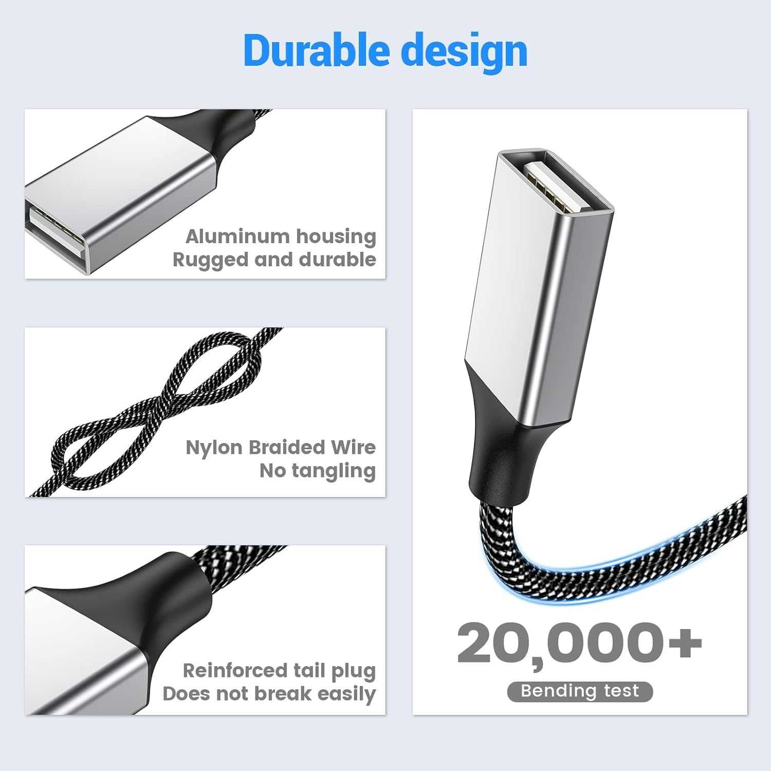 MOGOOD Adapter USB 3 w 1 1x Męski na 3x Żeńskie USB 2.0 Ładowanie Dane