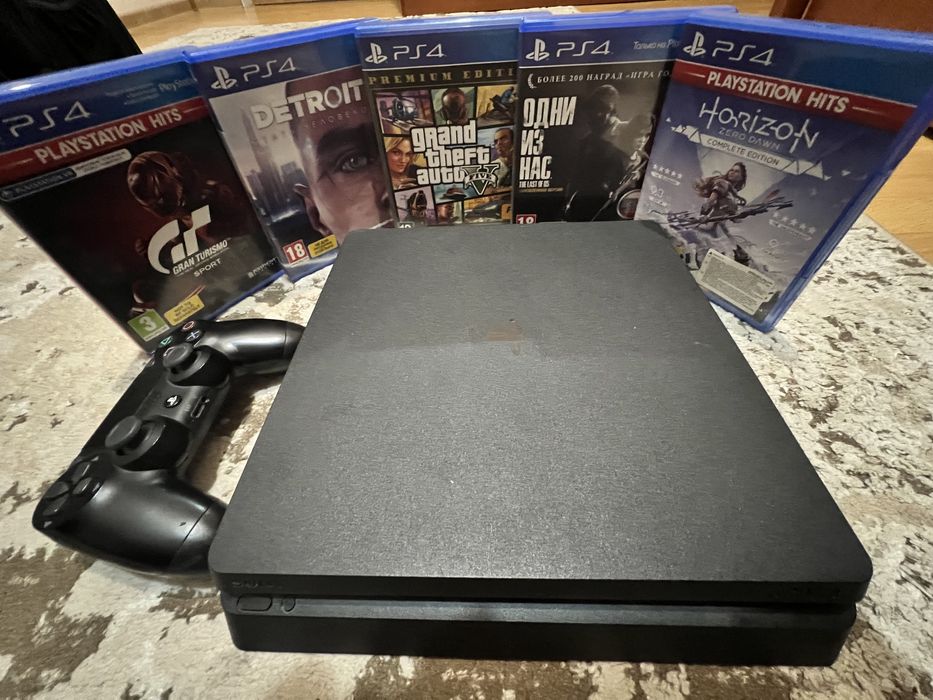 PlayStation 4.   slim 1 TB + 5 ігор і dualshock4