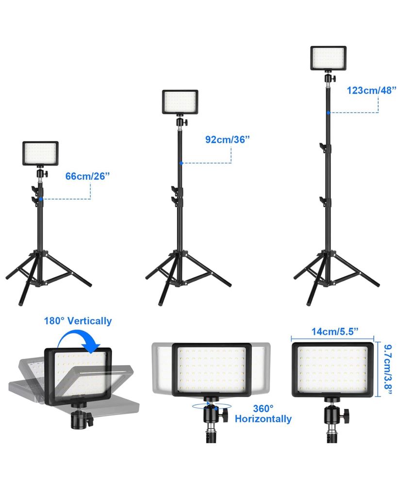 Zestaw 2 lamp led do fotografowania i wideo filtry w zestawie