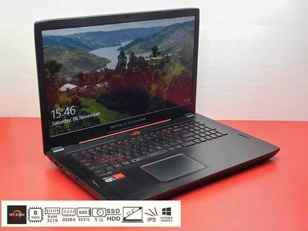Игровой Ноутбук Asus RoG GL702ZC —Ryzen 7 1700 |512 SSD|32 DDR4| RX580