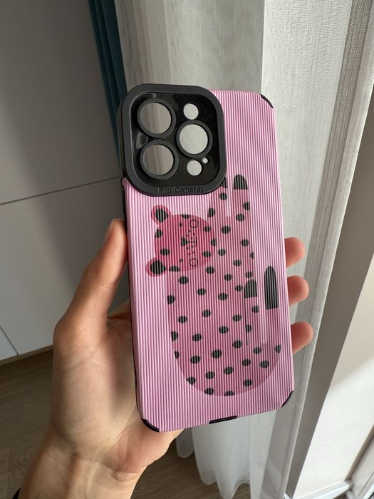 Чохол рожевий леопард Iphone 14 Pro Max