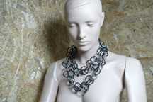 Colar MateriaLab - Canty Rubber & Silver Chain