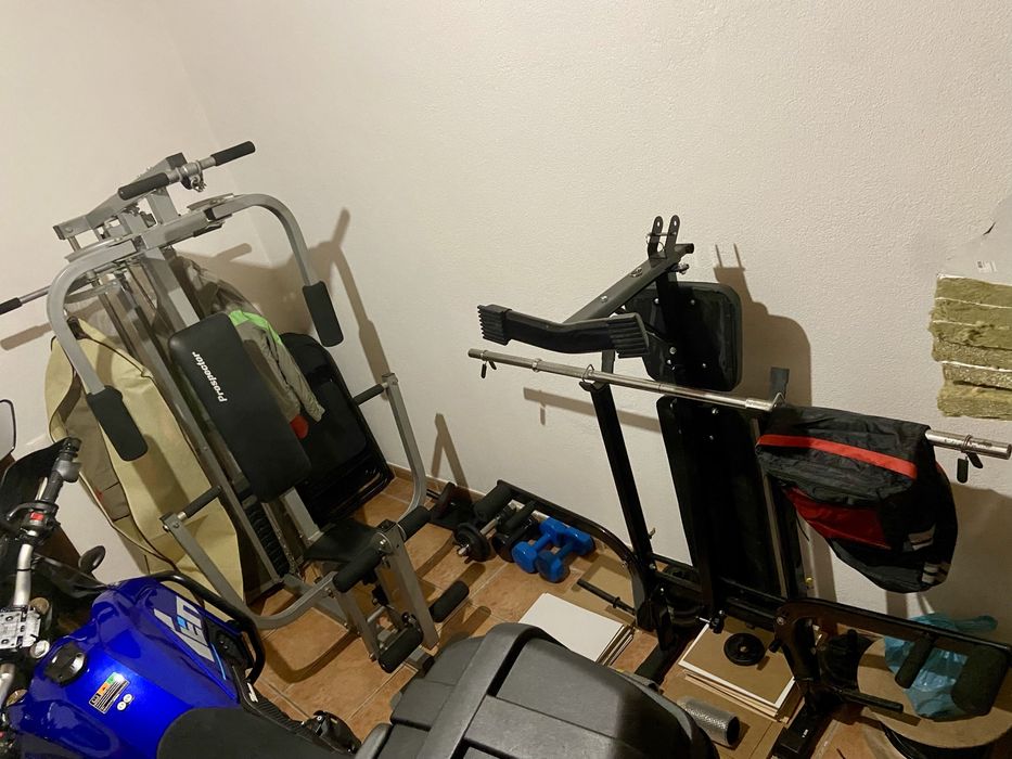 Banco de Musculação com Barra e Pesos – Como Novo