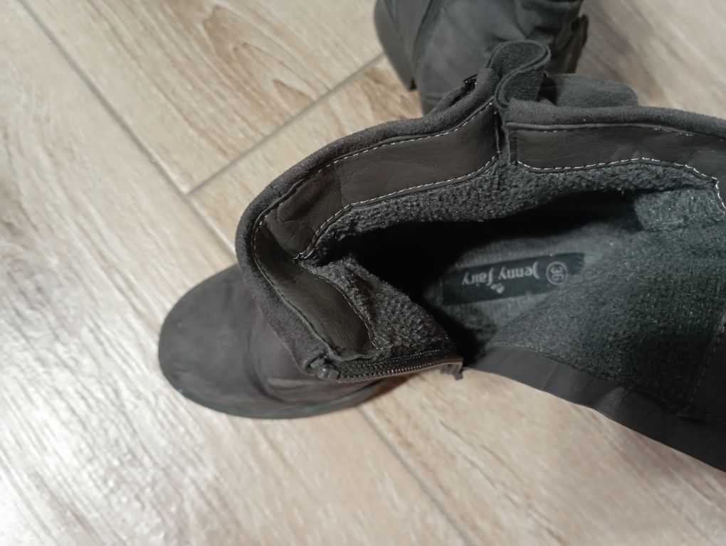 Buty damskie zimowe szare 36