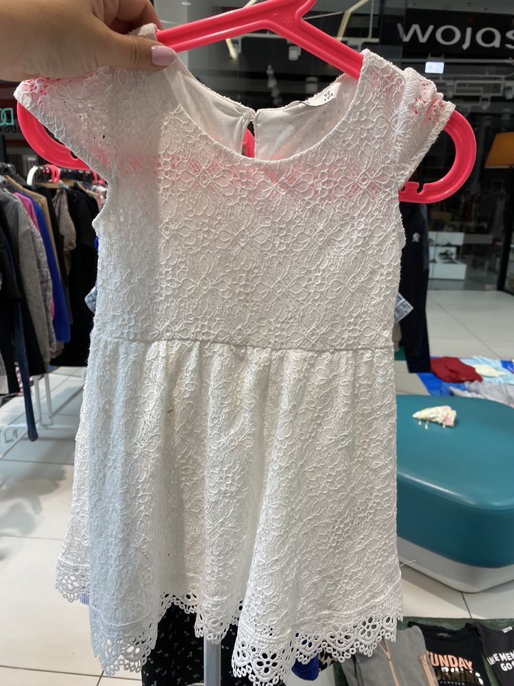 Sukienka cubus 92 2 latka koronka boho ecru