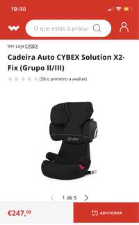 Cadeira auto Cubex X2 fix (grupo II/III)