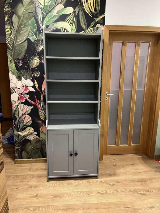 Szafka wysoka z drzwiami, szary 70x199cm HAUGA