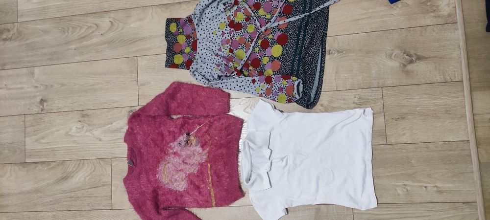 Paka ciuchów dla dziewczynki rozmiar 116-128
Sweter zimowy gruby z wie