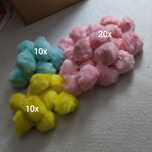 40 pompons de pelúcia com anilha de elástico