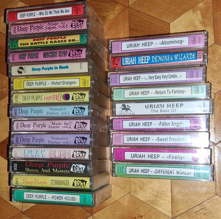 Kasety 143 szt-  Black Sabbath, Ac/dc, Rainbow, Budgie ,Rush