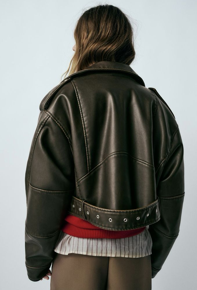 Куртка кожанка косуха Zara XS новая