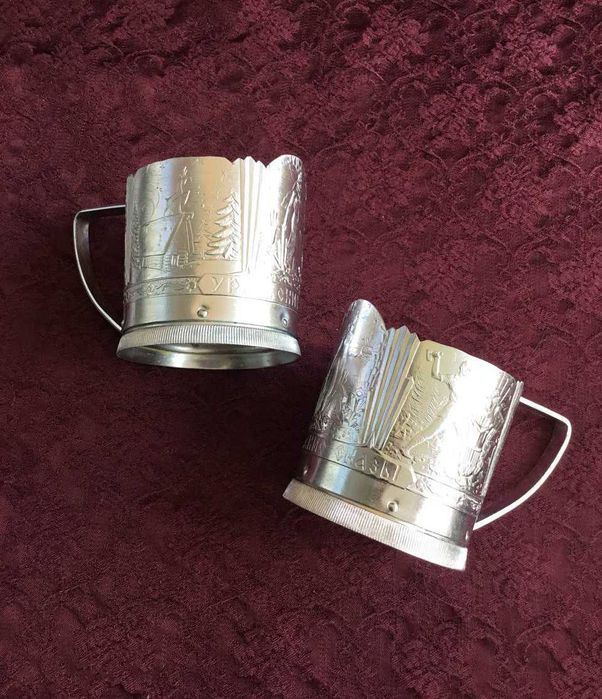 Алюминиевые подстаканники "Уральские сказы" ссср