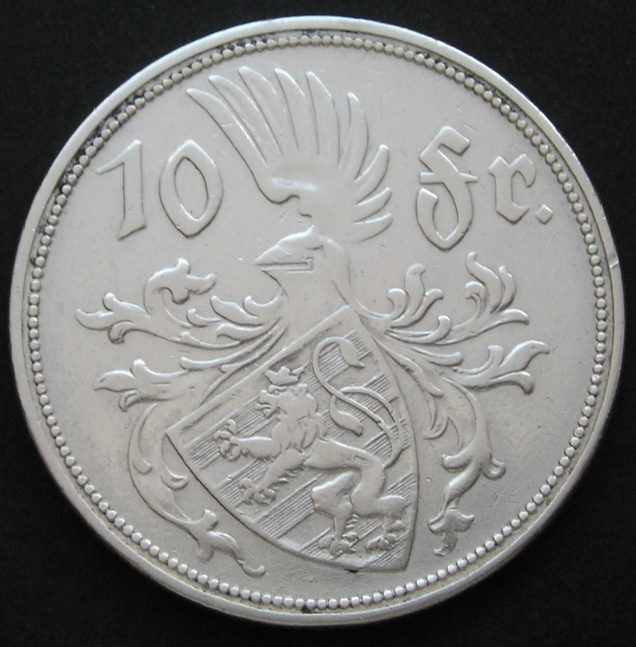 Luksemburg 10 franków 1929 - księżna Charlotte - srebro