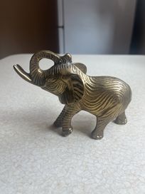 Mosiężny słoń ze wzorami 14 cm długości