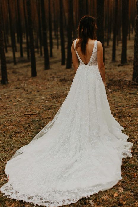 Suknia ślubna - Rapana - Ida Torez - IVORY koronki cekiny tren