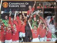 UNIKAT laminowany plakat Manchester United 1999 rok.