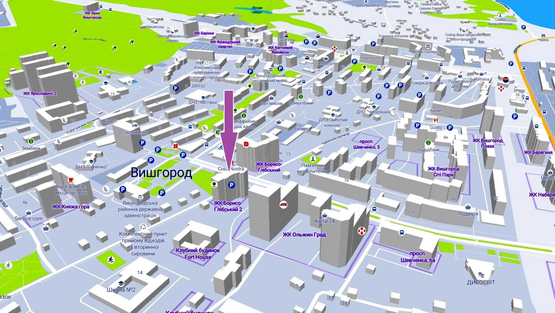 Продаж 1к кв-ри 45 m2 в ЖК Борисо-Глібський у м. Вишгород. Без %.