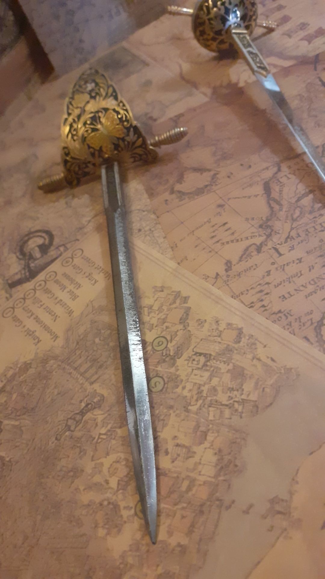 Abre Cartas Espada 23 cm Toledo Borboleta Medieval Vintage antiga