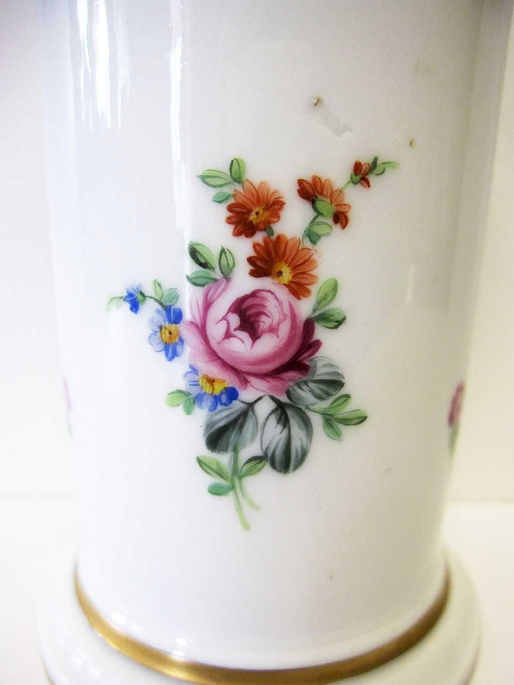 lindo pote vintage em porcelana pintada à mão - marcado