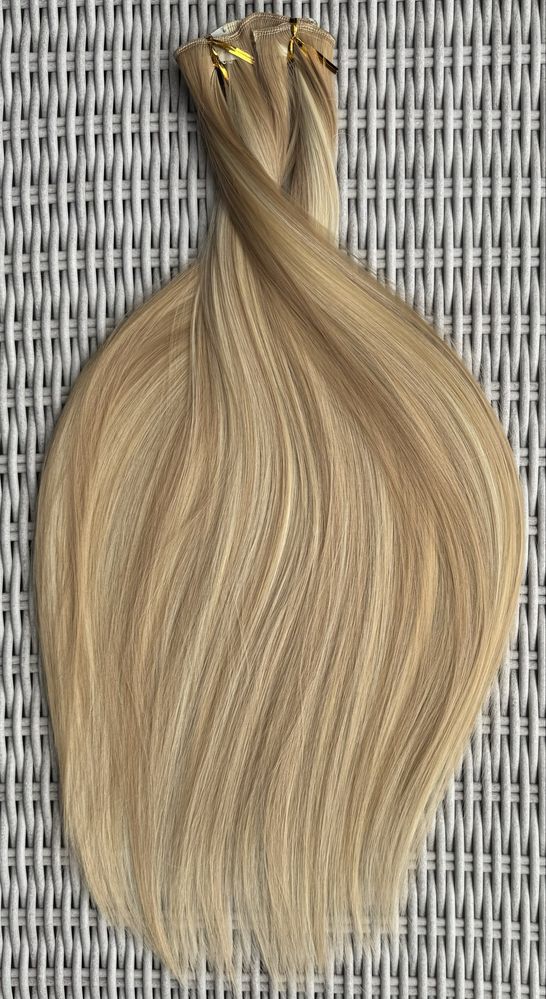 Premium Ultra blond pasemka ( ciepłe odcienie )włosy doczepiane clipin