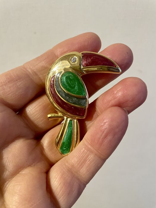 Lady Remington LR вінтажна брошка пташка тукан американський вінтаж