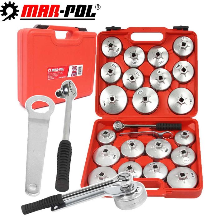 MAR-POL Klucze Nasadowe Do Filtrów Oleju Nasadki Zestaw 23 M57611