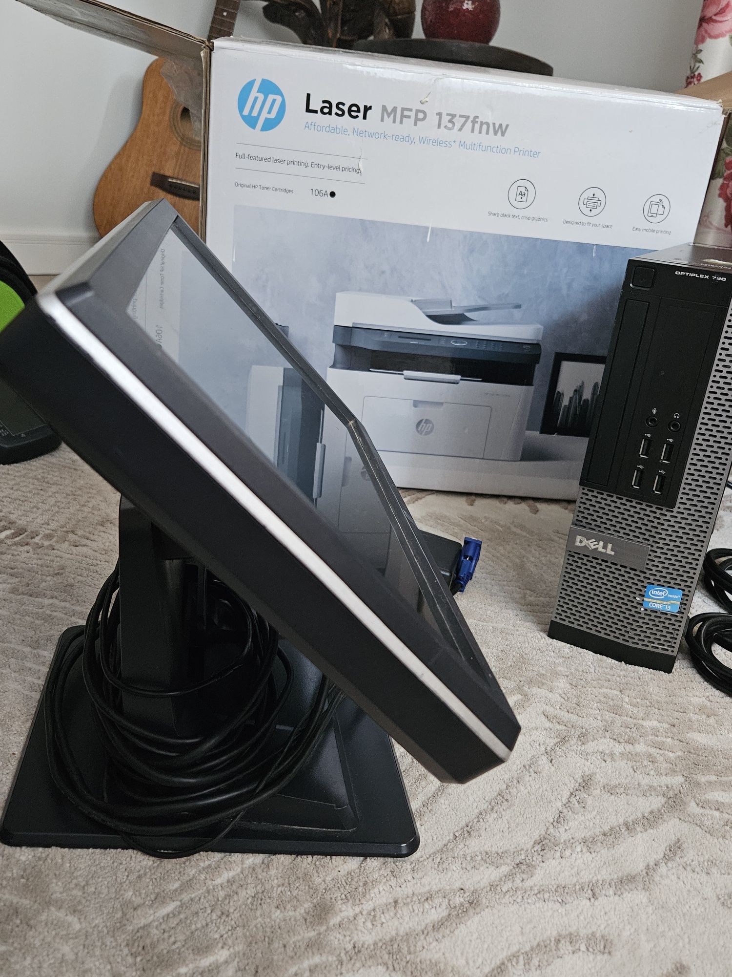 Zestaw terminal POS do sklepu, komputer Dell monitor dotykowy Elo