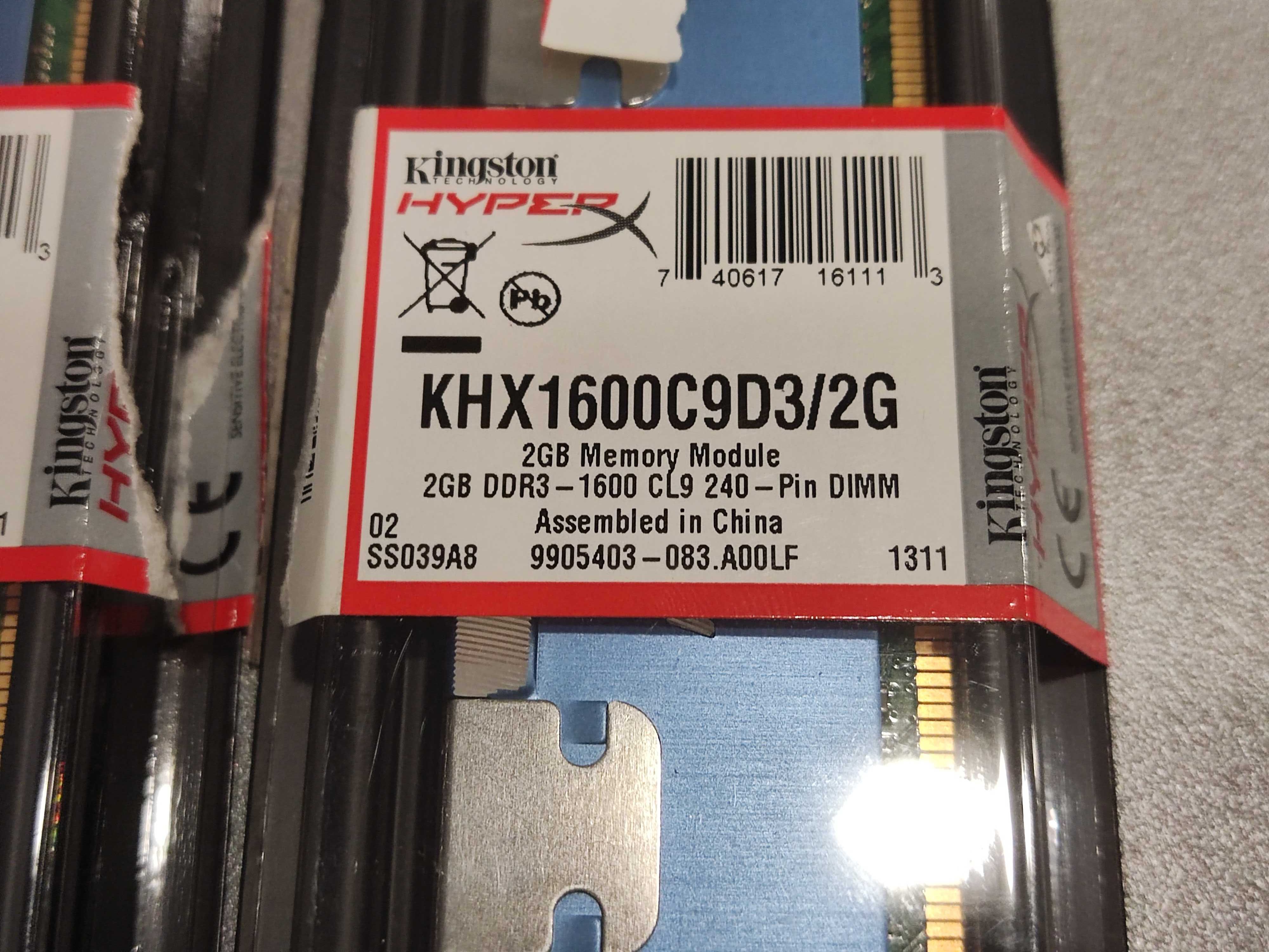 оперативная память Kingston HyperX DDR3 2Gb 1600MHz KHX1600C9D3/2G 2шт