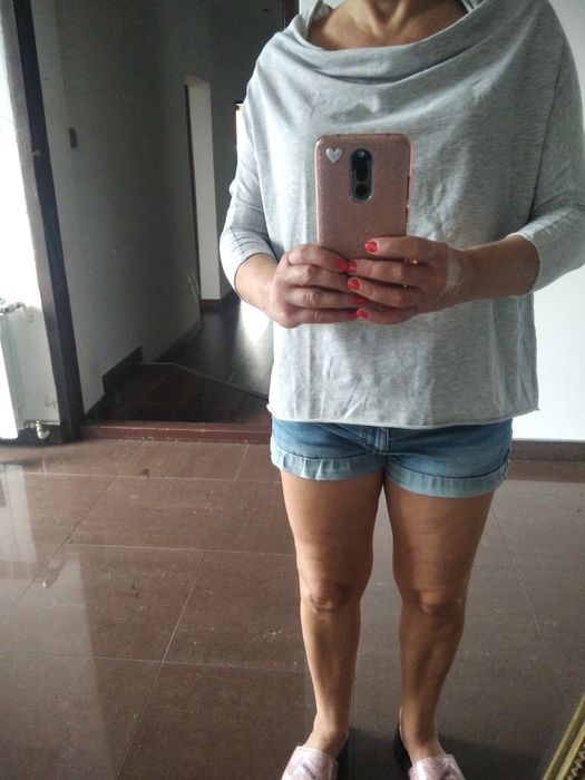 Bawełniana bluzka jasnoszara XS/S