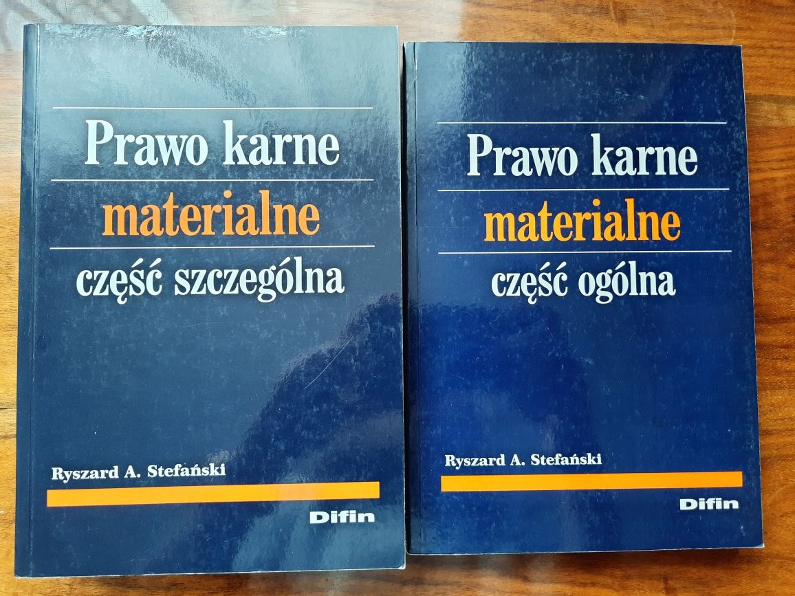 2 książki Prawo karne materialne cz. ogólna i szczególna R.Stefański