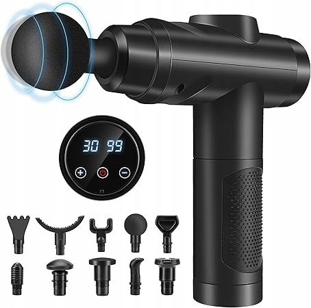 Pistolet do masażu Zerolia 30 prędkości 10 głowic LCD 2500mAh