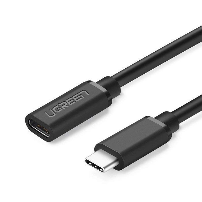 Kabel Przedłużacz USB Typ C 3.1 0,5M Czarny 5 Gbps