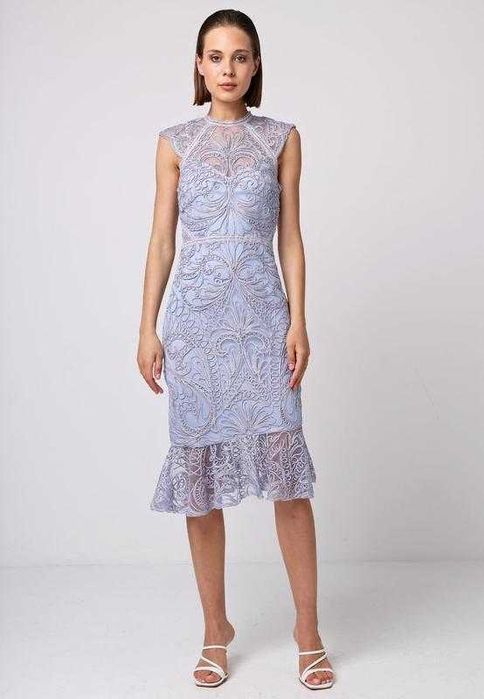 Вечірня мереживна сукня 46 розмір міді нова