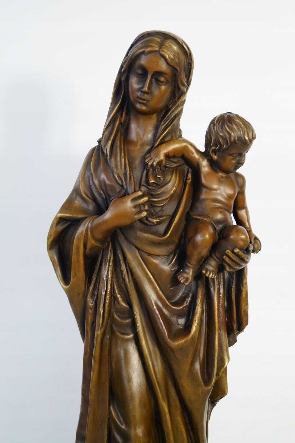 Matka Boska z Dzieciątkiem duży brąz figura rzeźba