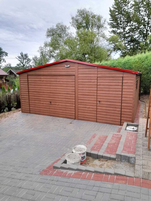 Garaż blaszany 5x5 drewnopodobny, opcja personalizacji na życzenie!