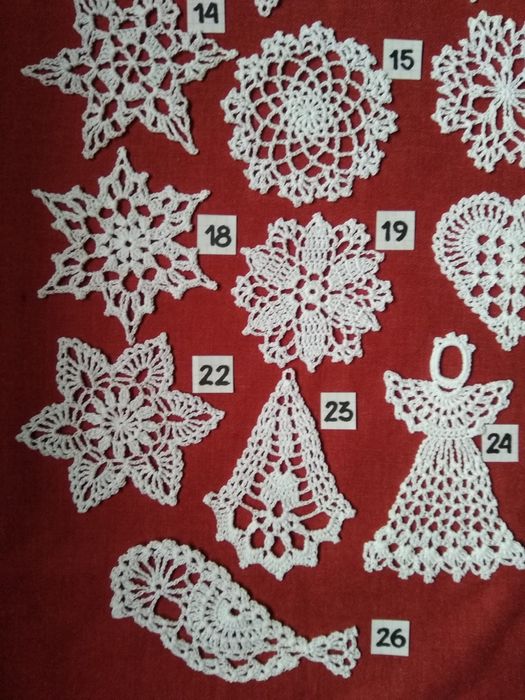 Szydełkowe gwiazdki ozdoby świąteczne