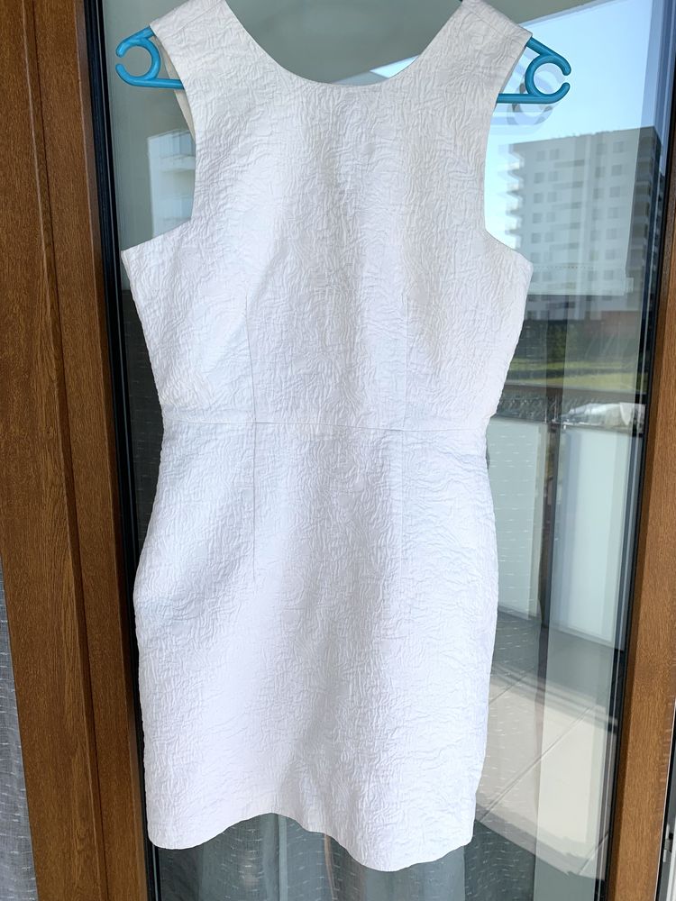 Biała sukienka klasyczna elegancka (S) H&M